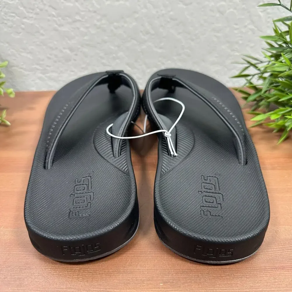 Flojos Men's Black Flip Flop Sandals Size 9